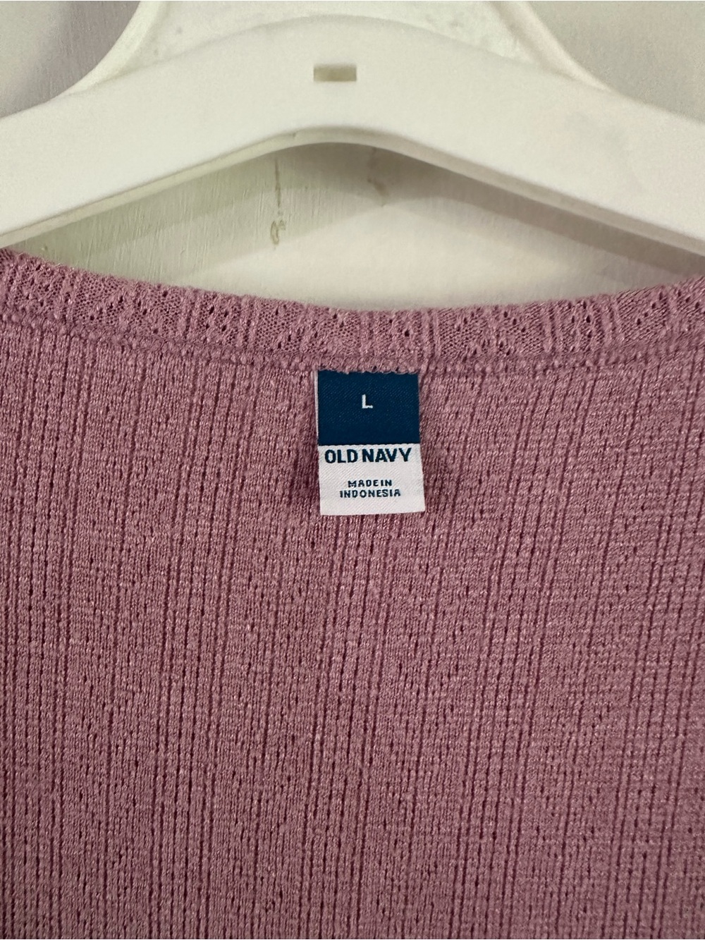 Mauve Ribbed Button-Up Shirt - Picture 2 of 4